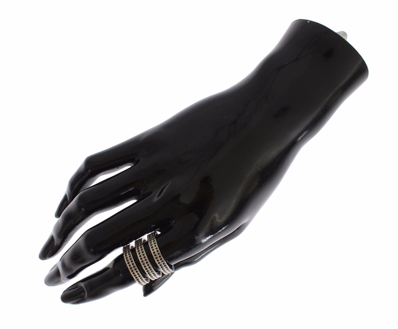 Nialaya Black CZ 925 Sterling Silver Womens Ring - Fizigo